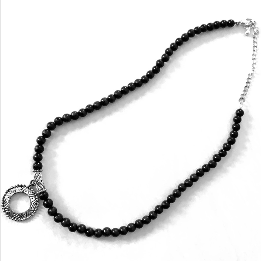 Black beaded necklace